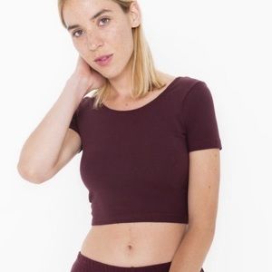 American Apparel burgundy cotton crop top